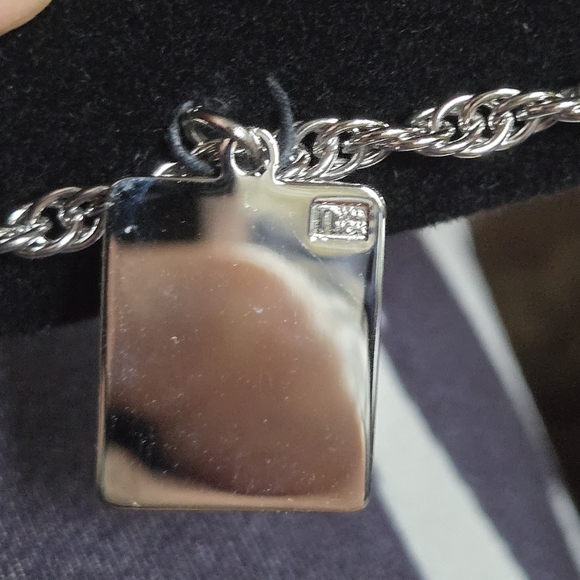 Sapphire 10k white gold charm & 12k rope bracelet GM motors 15year gift - Picture 3 of 11